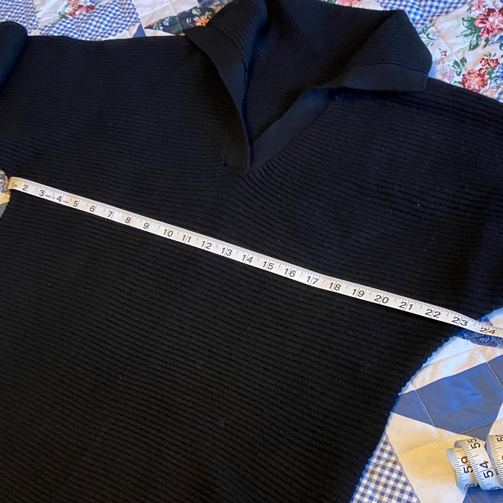 Women’s Black Collared Sweater - Picture 3 of 6